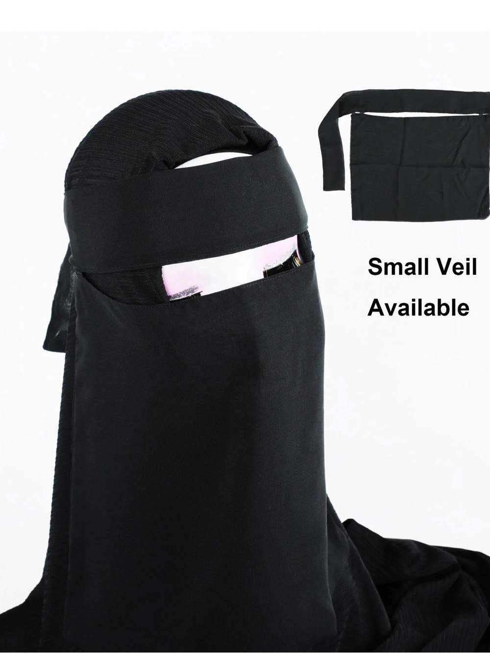 Classic Black Niqab with Small Veil - Women Accessories